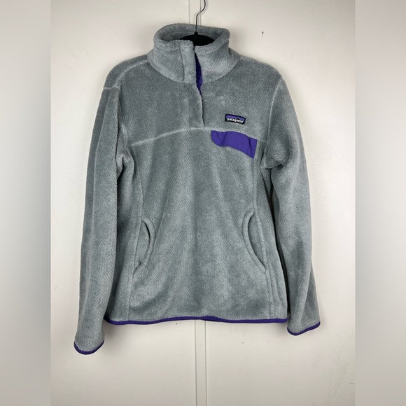 Vintage Patagonia Grey Half-Button Fleece Jacket - Picture 2 of 7